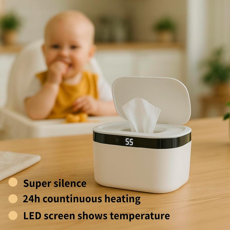 WEEGEEKS Portable Baby Wipe Warmer - USB-Powered, (40°C/104°F to 60°C/140°F) Adjustable Heating, Ultra-Quiet & 0.4kg Lightweight for Travel - Image 3